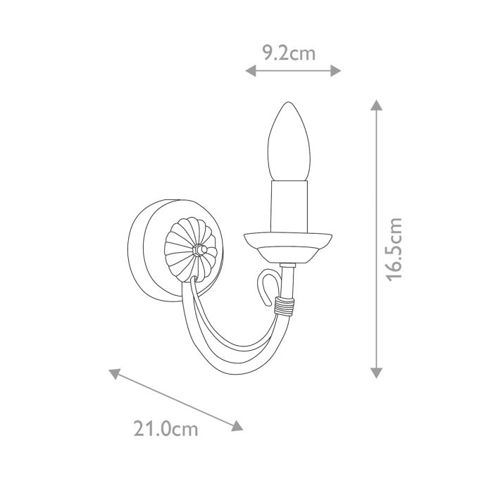 Chartwell 1 Light Wall Light - Comet Lighting