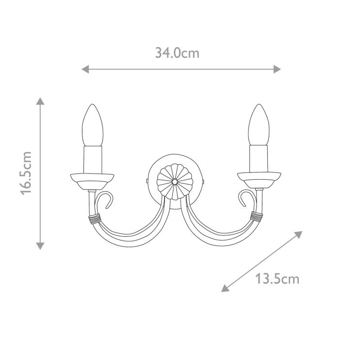 Chartwell 2 Light Wall Light - Comet Lighting