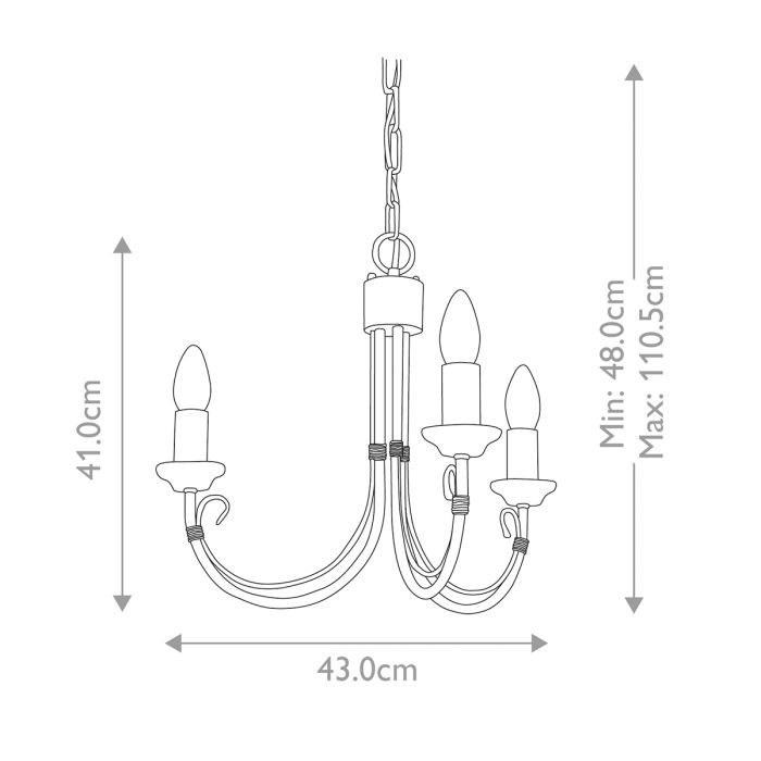 Chartwell 3 Light Chandelier - Comet Lighting