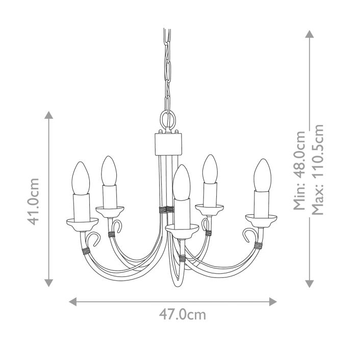 Chartwell 5 Light Chandelier - Comet Lighting