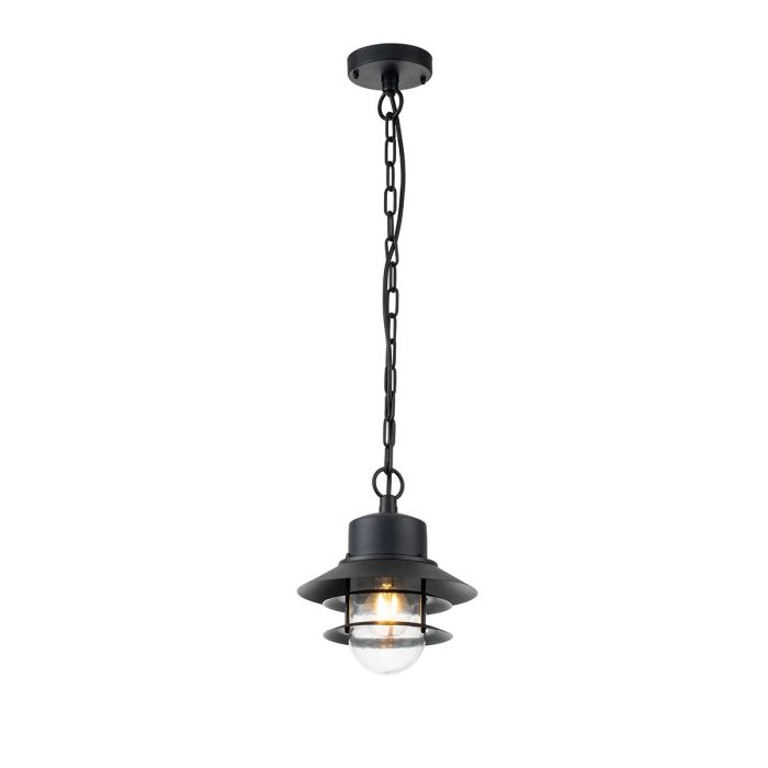 Copenhagen 1 Light Chain Lantern - Black - Comet Lighting