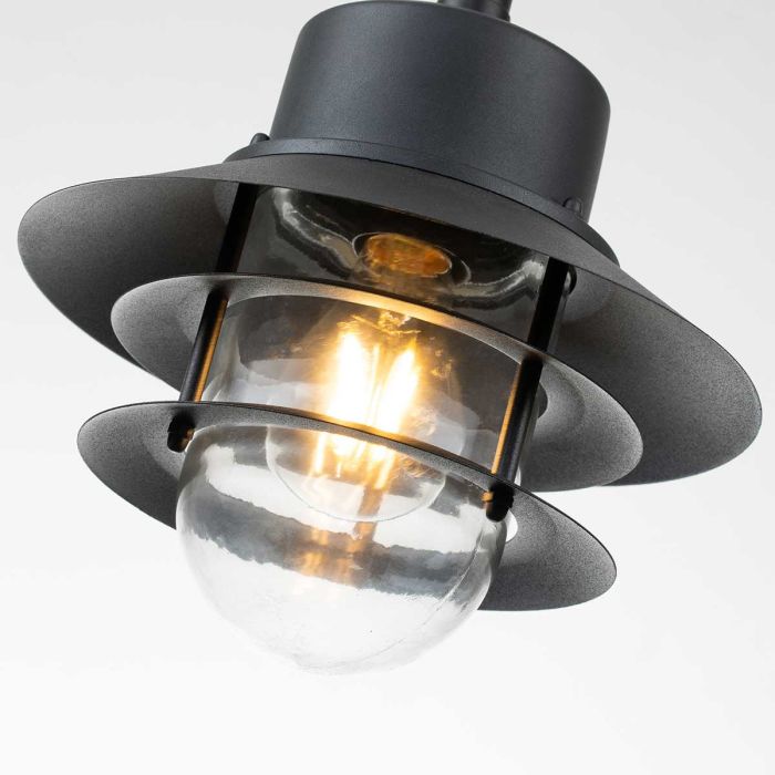 Copenhagen 1 Light Chain Lantern - Black - Comet Lighting