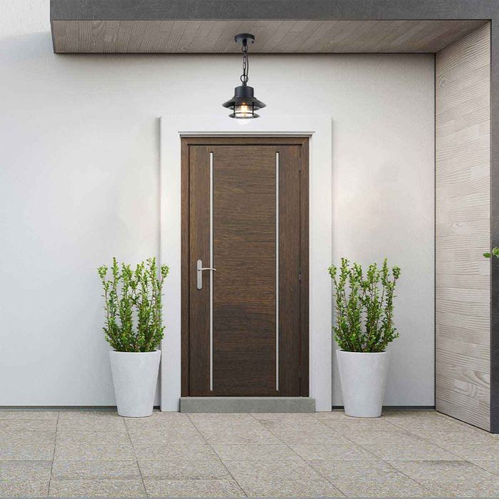 Copenhagen 1 Light Chain Lantern - Black - Comet Lighting