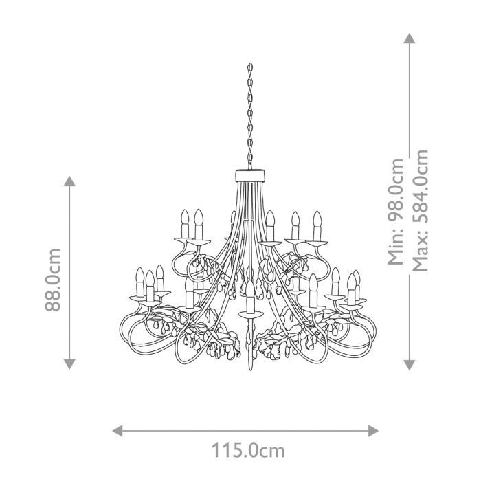 Christina 18 Light Chandelier - Comet Lighting