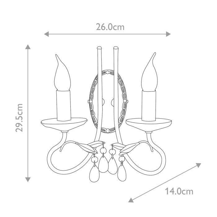 Christina 2 Light Wall Light - Comet Lighting