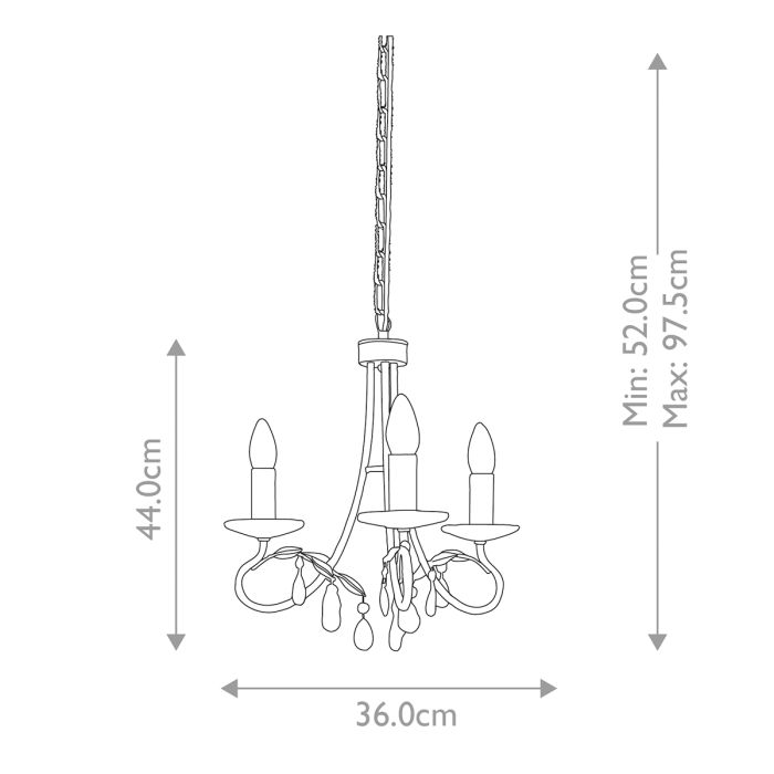 Christina 3 Light Chandelier - Comet Lighting
