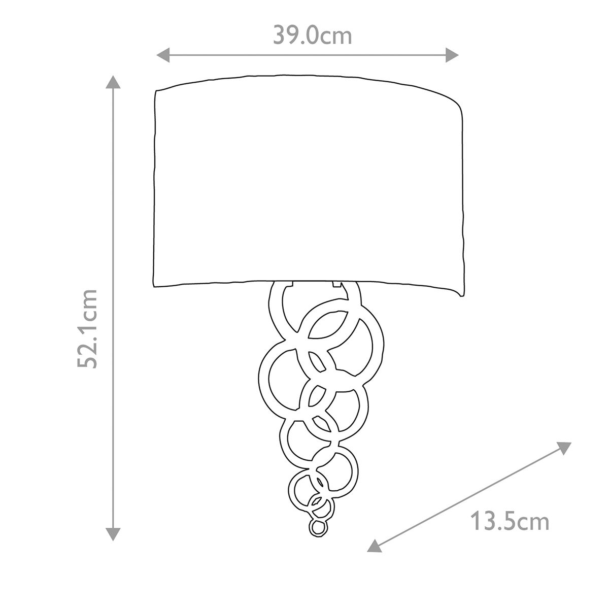 Curtis Large 2 Light Wall Light - Polished Chrome - Comet Lighting