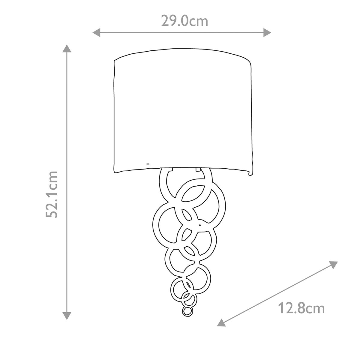 Curtis Medium 1 Light Wall Light - Polished Chrome - Comet Lighting