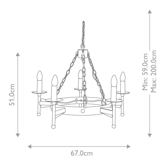 Cromwell 5 Light Chandelier - Comet Lighting