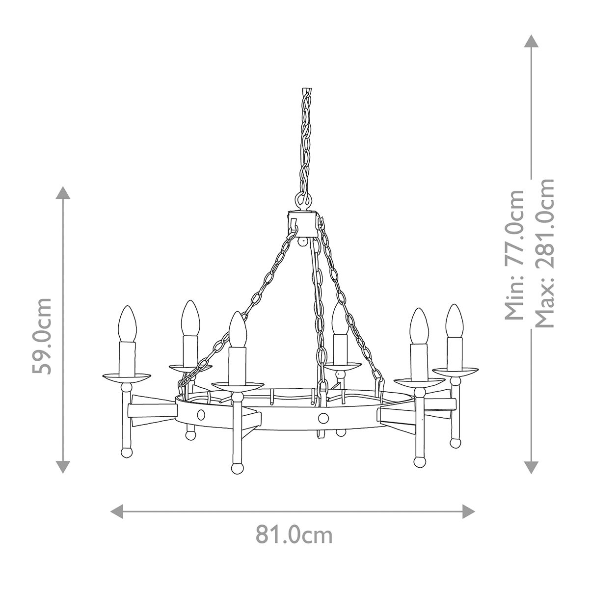 Cromwell 6 Light Chandelier - Comet Lighting