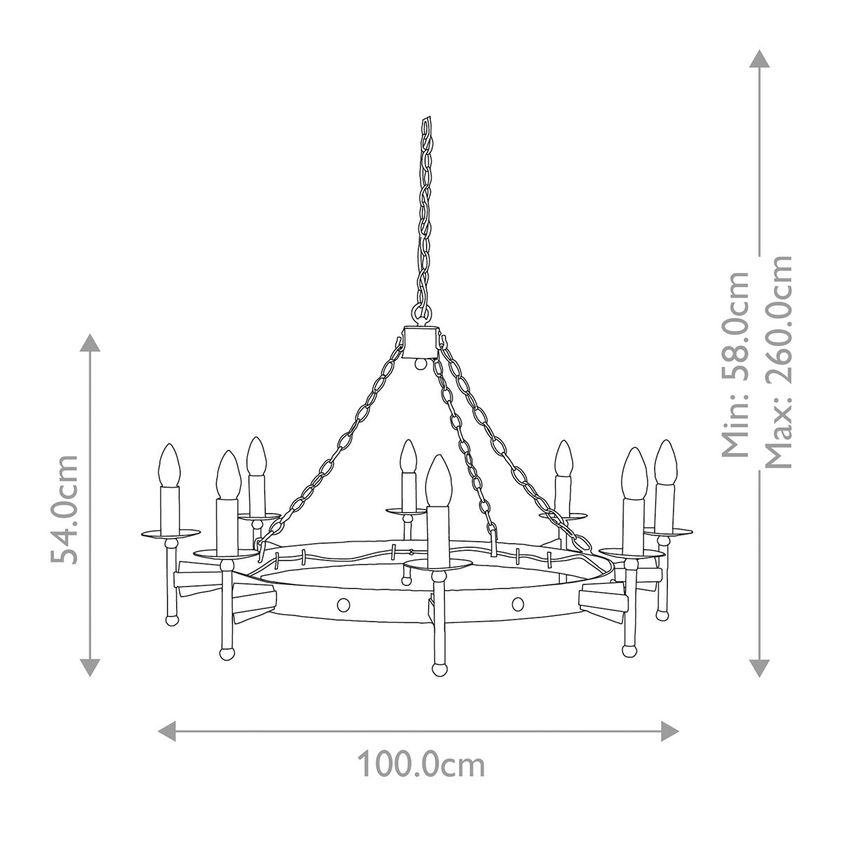 Cromwell 8 Light Chandelier - Comet Lighting