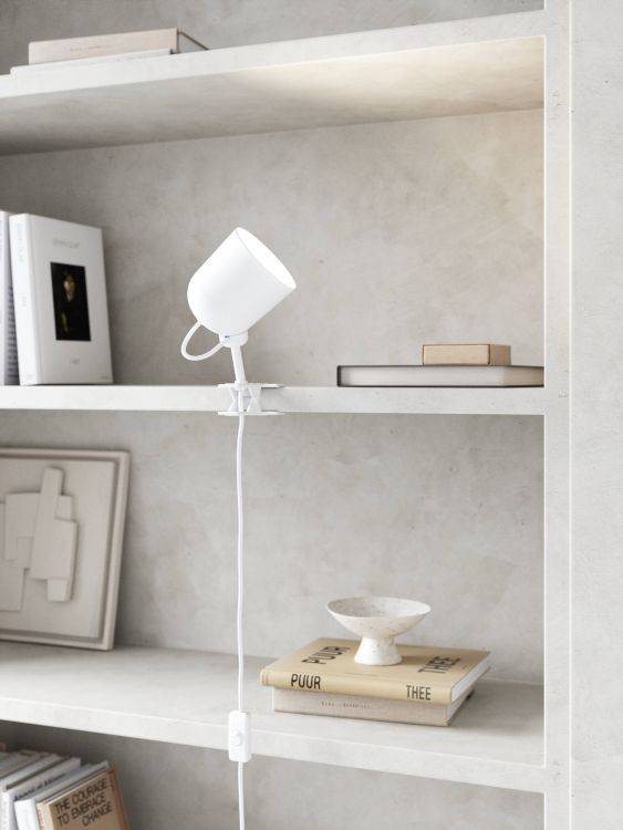 DftP Angle Clamp lamp White/Telegrey - Comet Lighting