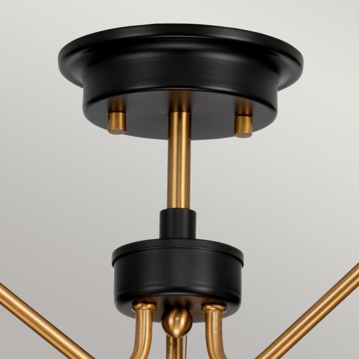Armand 3 Light Semi Flush - Aged Brass - Comet Lighting