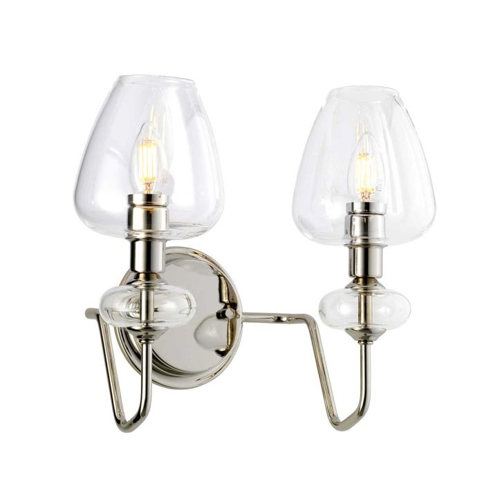 Armand 2 Light Wall Light - Polished Nickel - Comet Lighting
