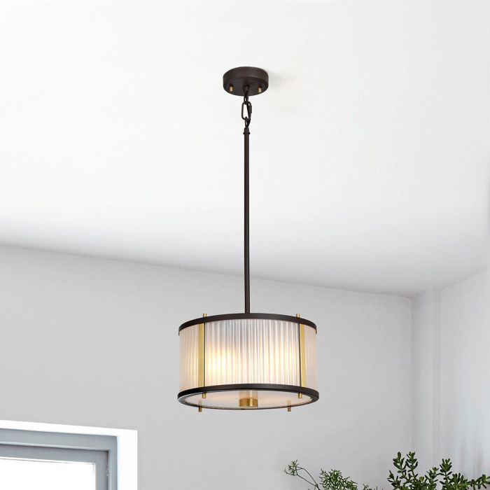 Corona 2 Light Pendant - Museum Bronze - Comet Lighting