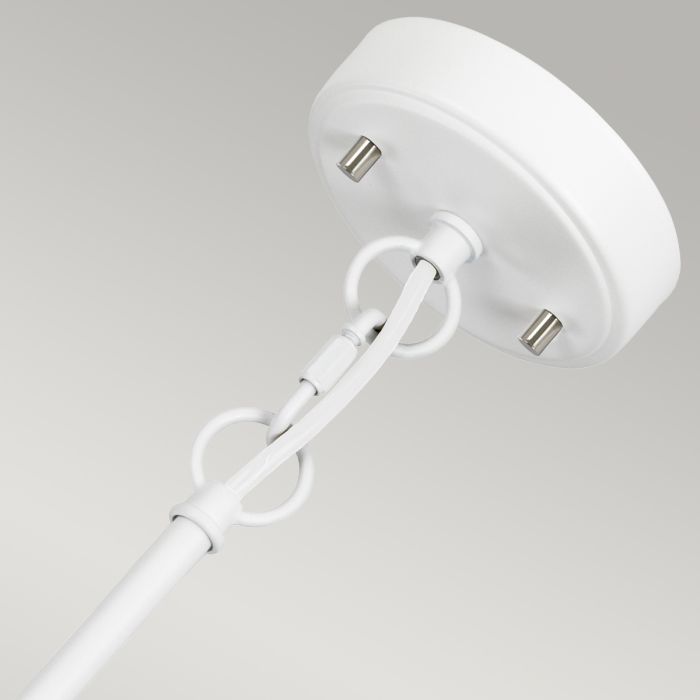 Corona 2 Light Pendant - White Polished Nickel - Comet Lighting