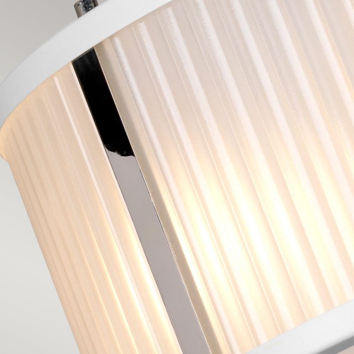 Corona 2 Light Pendant - White Polished Nickel - Comet Lighting