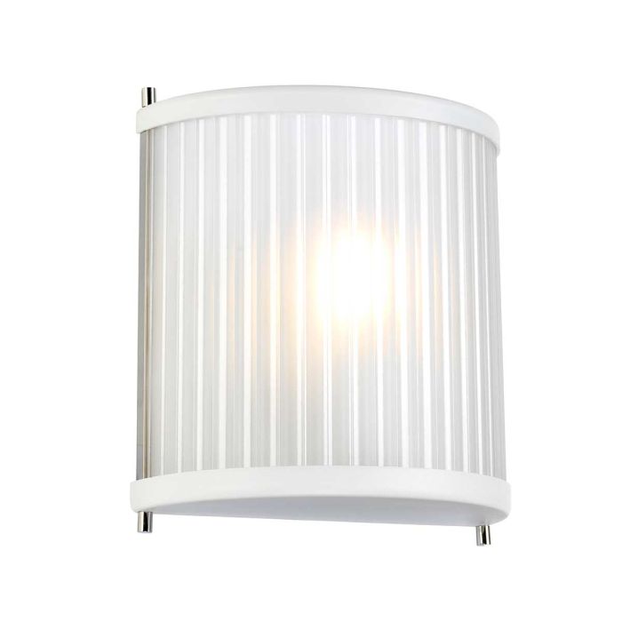 Corona 1 Light Wall Light - White Polished Nickel - Comet Lighting
