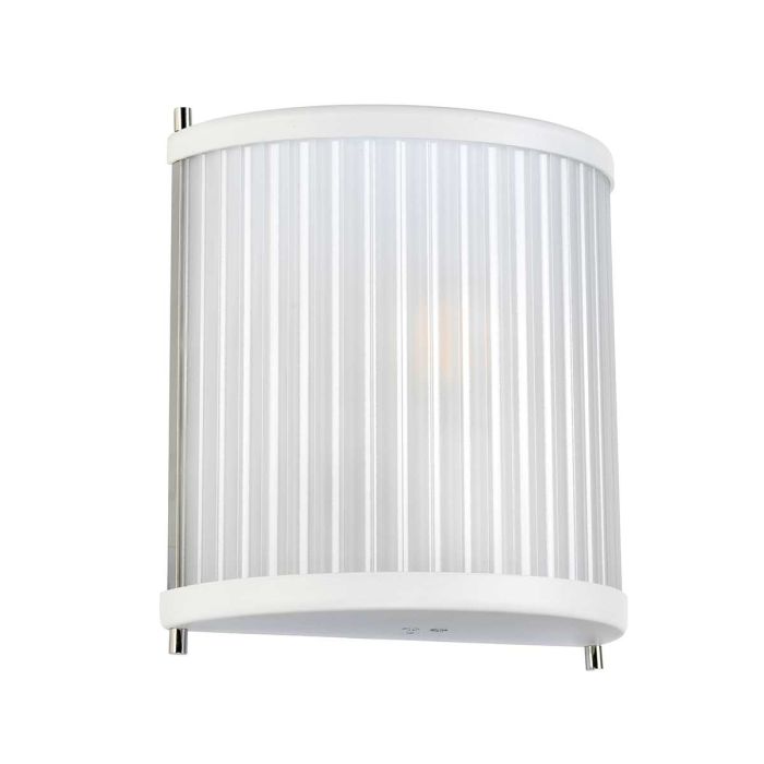 Corona 1 Light Wall Light - White Polished Nickel - Comet Lighting