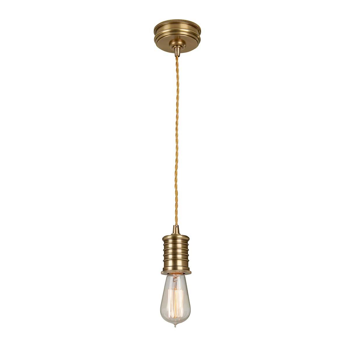 Douille 1 Light Pendant - Aged Brass - Comet Lighting