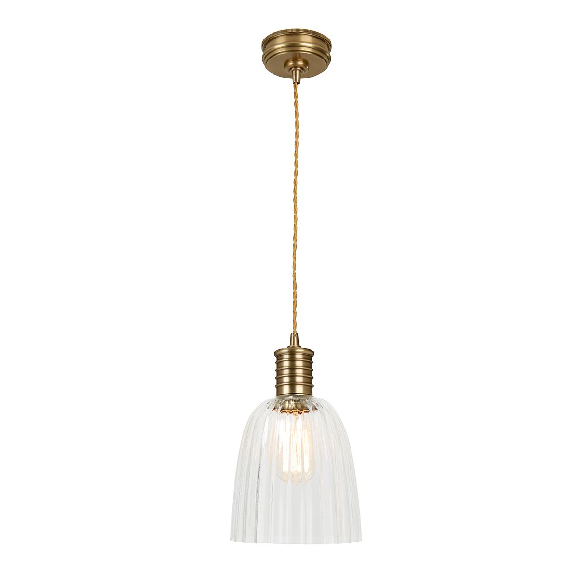 Douille 1 Light Pendant - Aged Brass - Comet Lighting