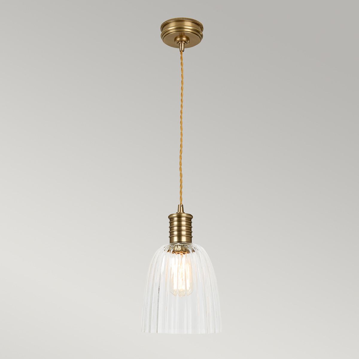 Douille 1 Light Pendant - Aged Brass - Comet Lighting
