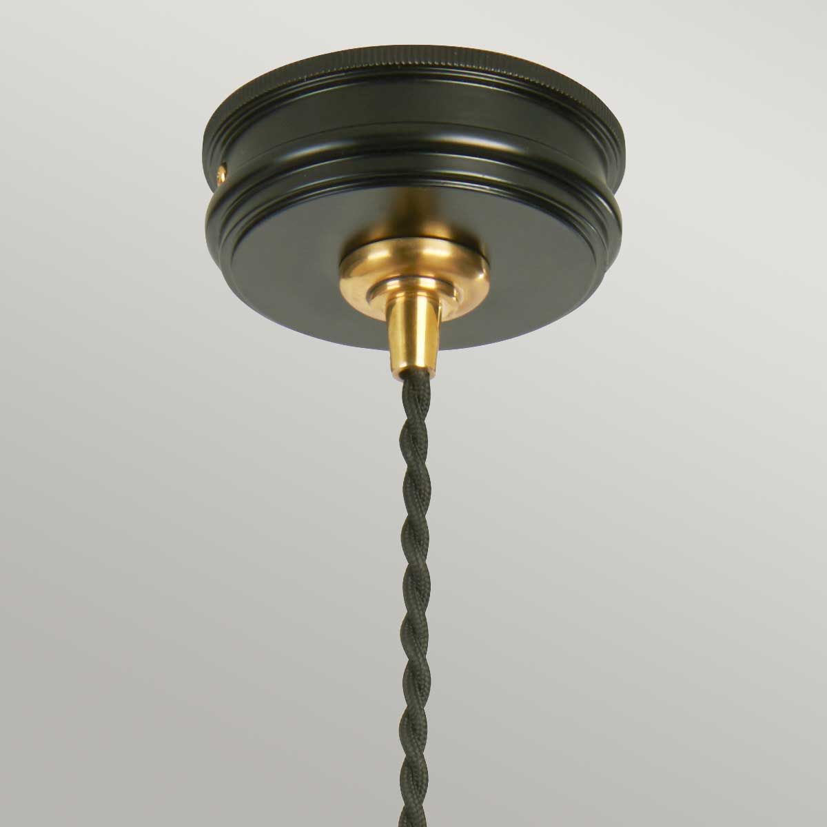 Douille 1 Light Pendant - Black/Polished Brass - Comet Lighting