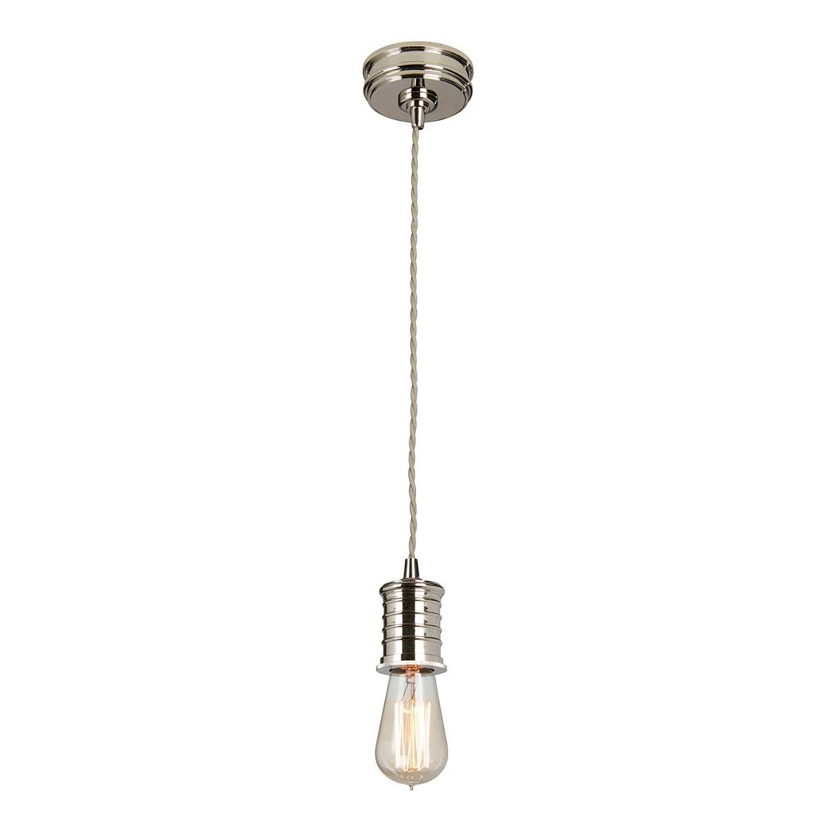Douille 1 Light Pendant - Polished Nickel - Comet Lighting