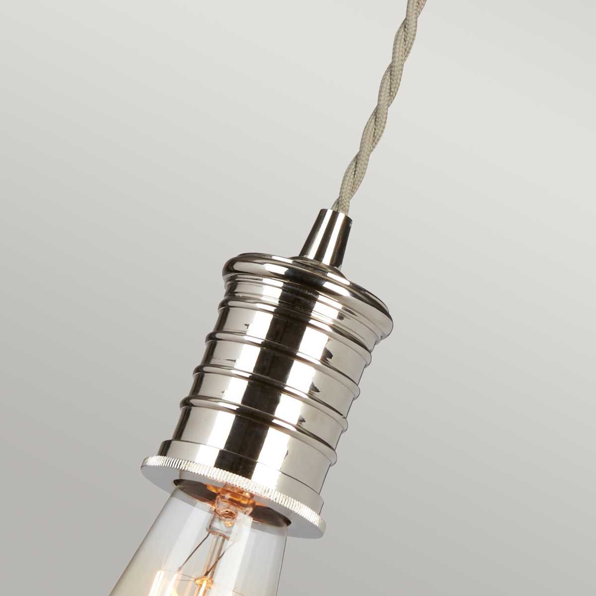 Douille 1 Light Pendant - Polished Nickel - Comet Lighting