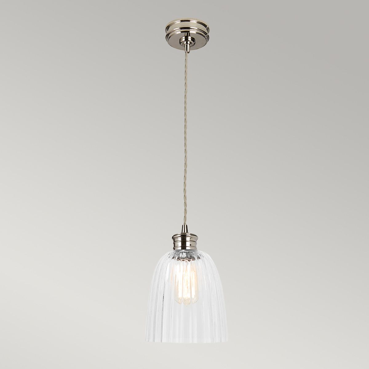 Douille 1 Light Pendant - Polished Nickel - Comet Lighting