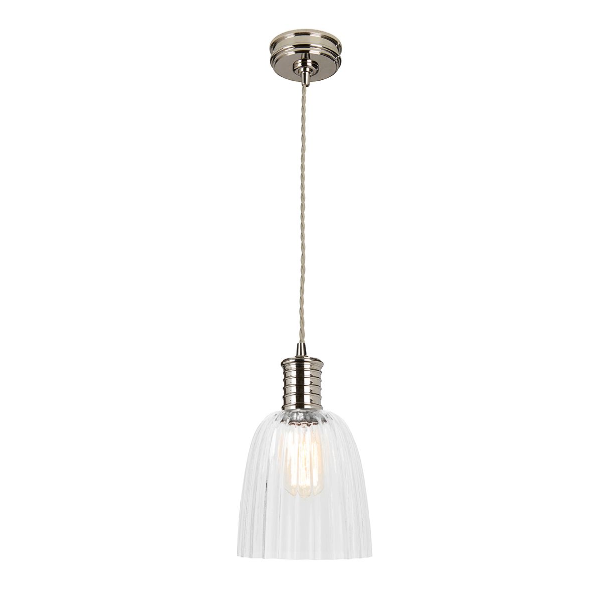 Douille 1 Light Pendant - Polished Nickel - Comet Lighting