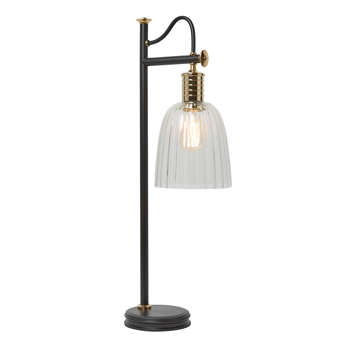 Douille 1 Light Table Lamp - Black/Polished Brass - Comet Lighting