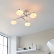 Genesee 4Lt Semi-Flush Ceiling Light Polished Chrome - Comet Lighting