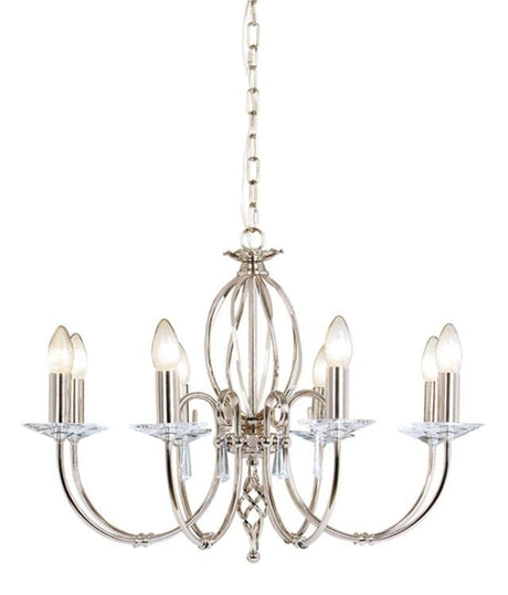 Aegean 8-Light Chandelier Polished Nickel - Comet Lighting
