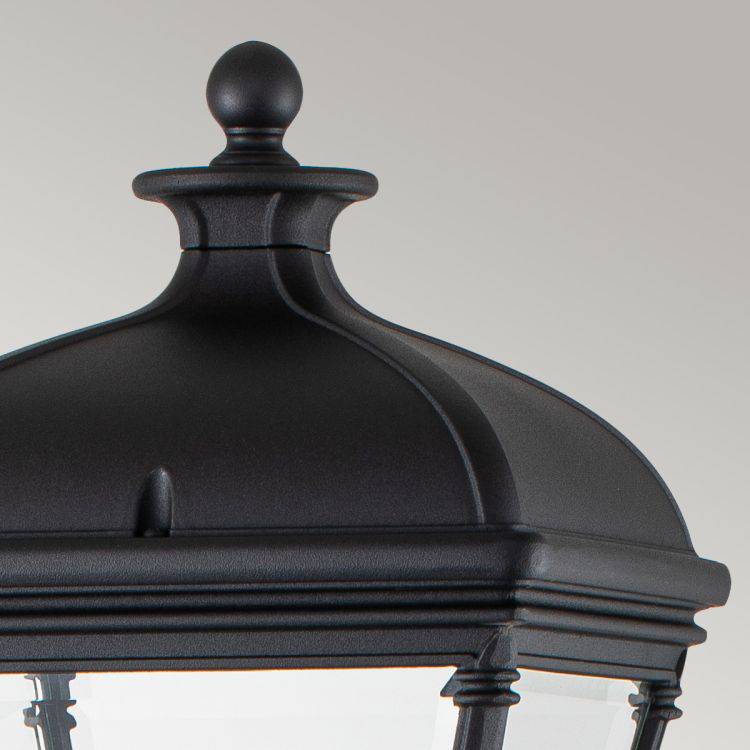 Bayview 1 Light Medium Pillar Lantern Black - Comet Lighting