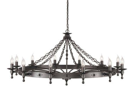 Warwick 12-Light Chandelier Graphite - Comet Lighting