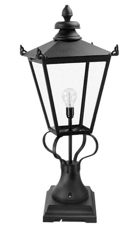 Wilmslow Outdoor Pedestal Lantern Black - Comet Lighting