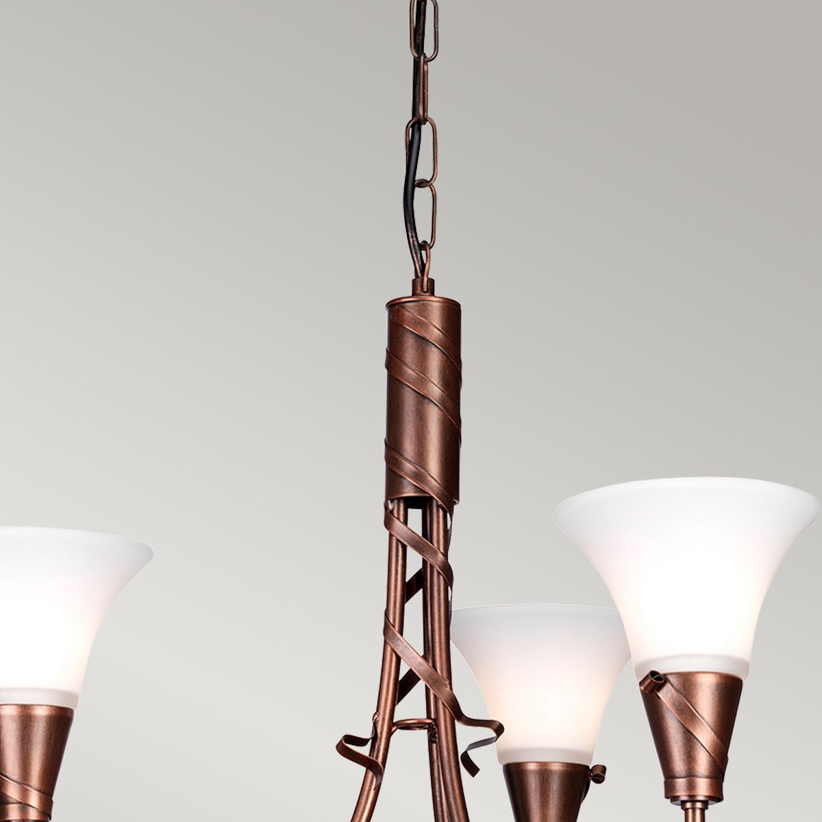 Emily 3 Light Chandelier - Copper - Comet Lighting