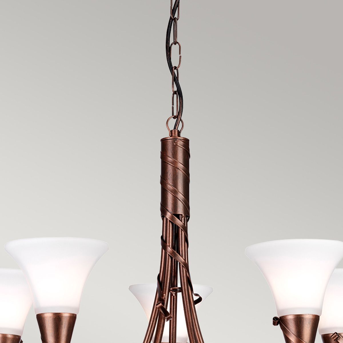 Emily 5 Light Chandelier - Copper - Comet Lighting