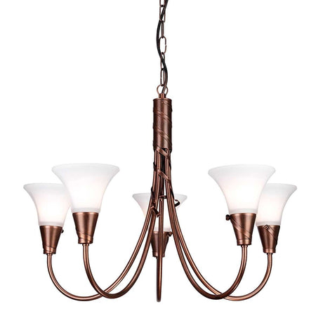 Emily 5 Light Chandelier - Copper - Comet Lighting