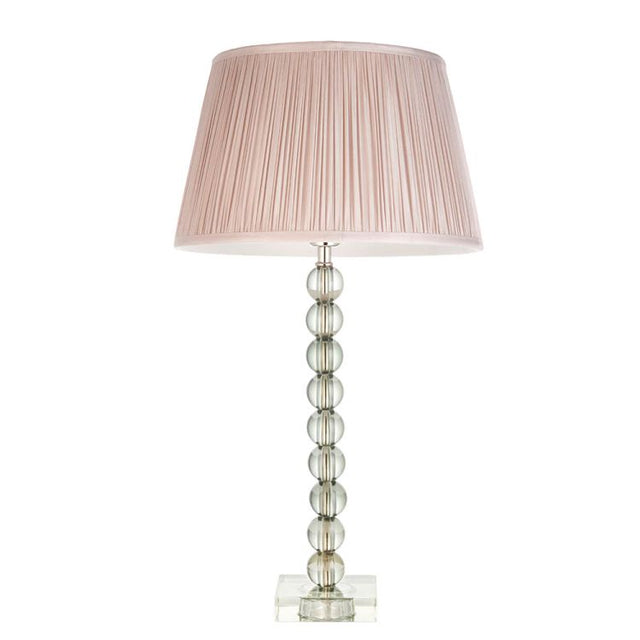 Adelie Grey/Green Table Lamp & Freya 12 inch Pink Shade