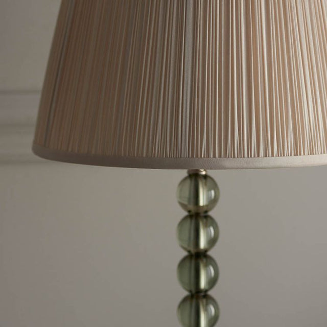 Adelie Grey/Green Table Lamp & Freya 12 inch Oyster Shade