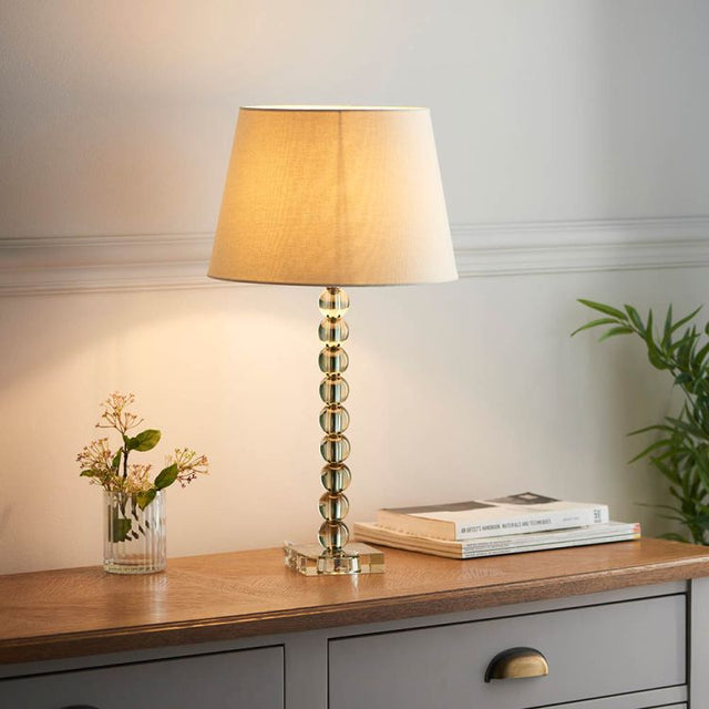 Adelie Grey/Green Table Lamp &  Cici 12 inch Ivory Shade