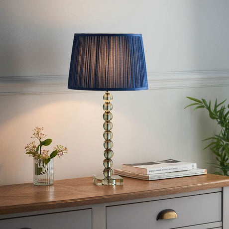 Adelie Grey/Green Table Lamp & Wentworth 12 inch Blue Shade