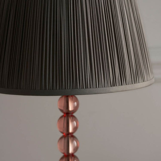 Adelie Blush Table Lamp & Freya 12 inch Charcoal Shade