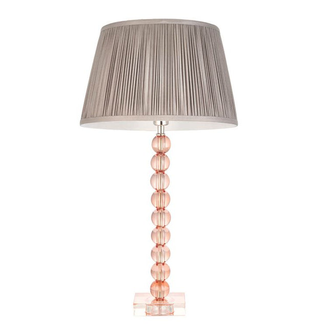 Adelie Blush Table Lamp & Freya 12 inch Charcoal Shade