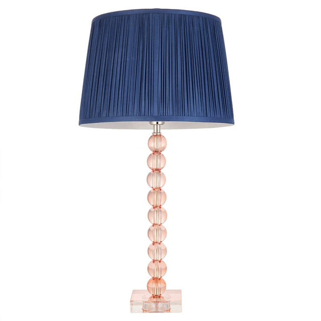 Adelie Blush Table Lamp & Wentworth 12 inch Blue Shade