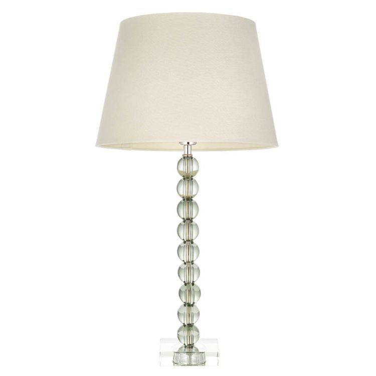 Adelie Grey/Green Table Lamp & Cici 12 inch Ivory Shade - Comet Lighting