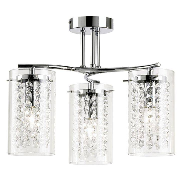 Alda 3-Light Semi Flush Ceiling Light Chrome - Comet Lighting