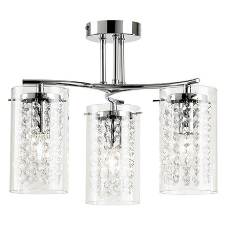 Alda 3-Light Semi Flush Ceiling Light Chrome - Comet Lighting